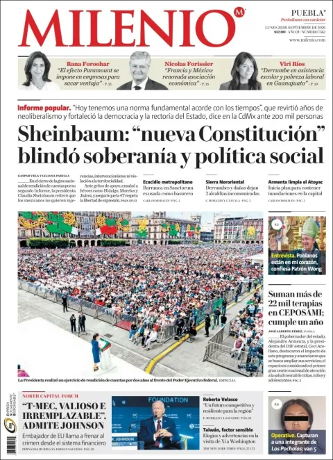Portada de Milenio Puebla