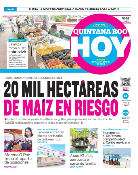 Portada de Quintana Roo Hoy (portada)