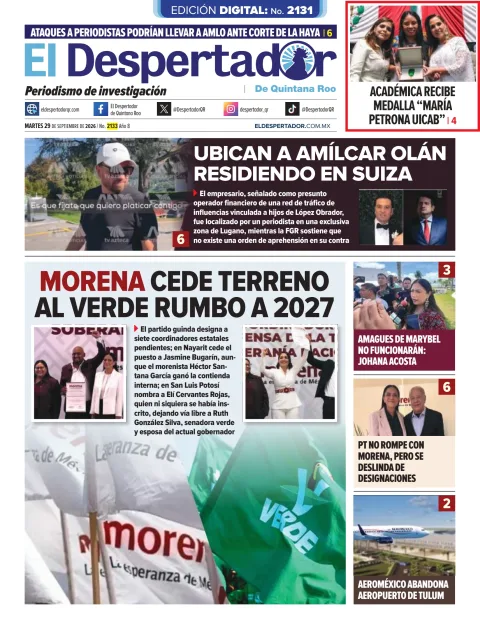 Portada de El Despertador de Quintana Roo