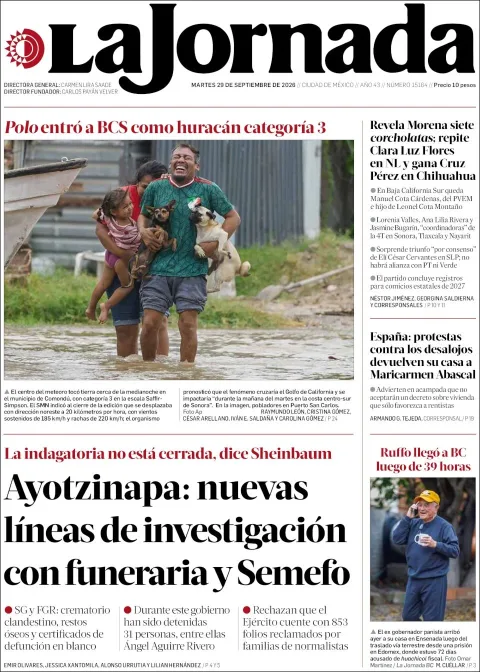 Portada de La Jornada