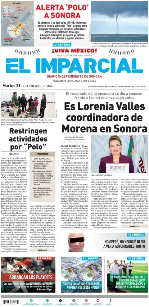 Portada de El Imparcial