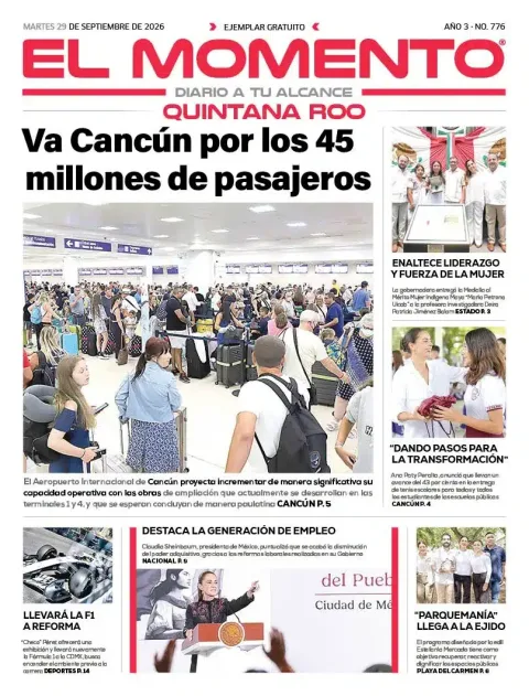 Portada de El Momento Quintana Roo