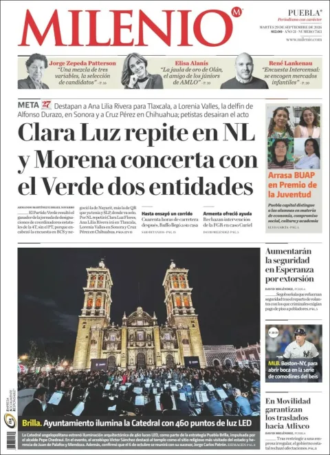 Portada de Milenio Puebla