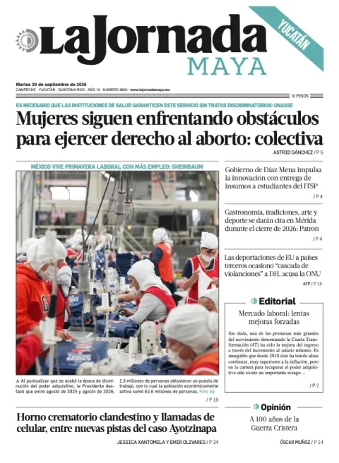 Portada de La Jornada Maya Yucatán