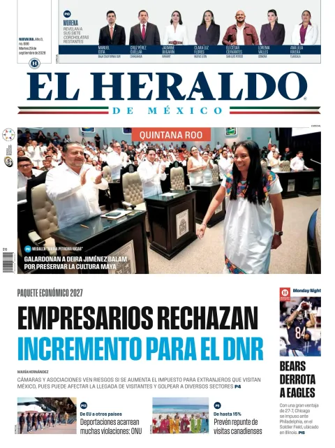 Portada de El Heraldo de Mexico - Quintana Roo