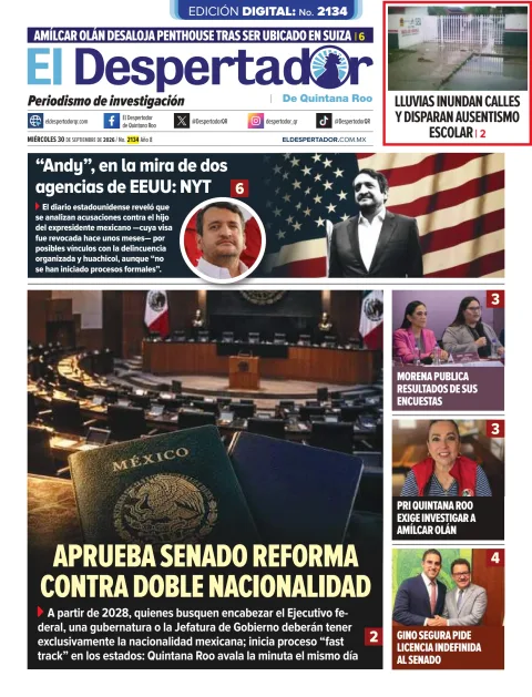 Portada de El Despertador de Quintana Roo