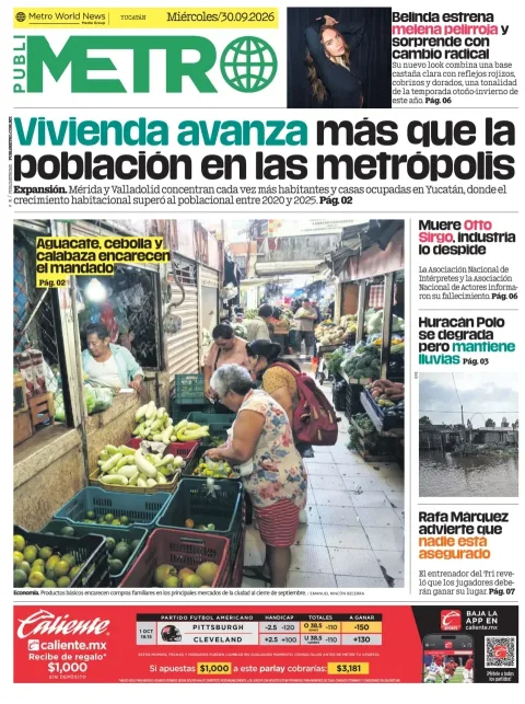 Portada de Publimetro Merida