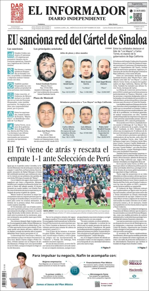 Portada de El Informador