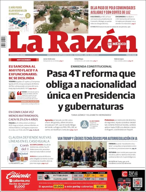 Portada de La Razon