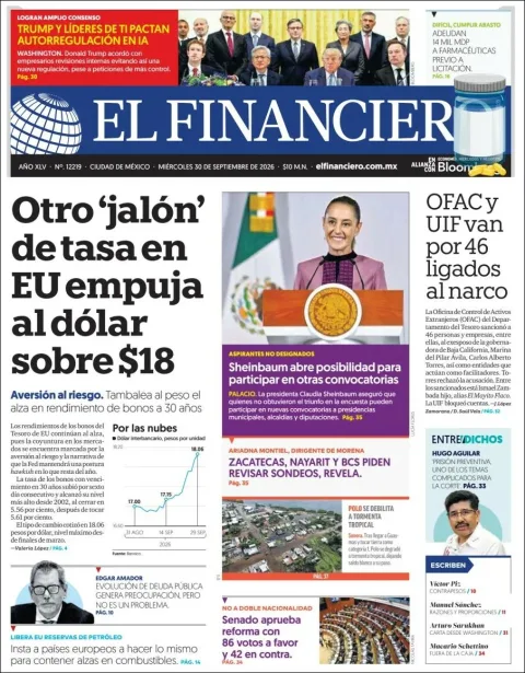 Portada de El Financiero