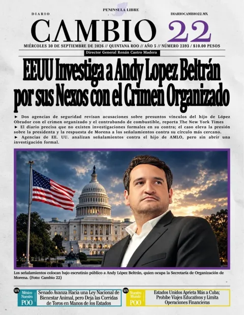 Portada de Diario Cambio 22 (contraportada)