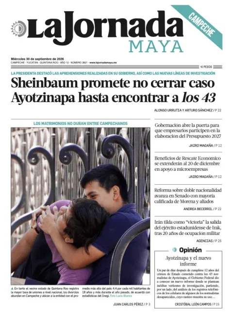 Portada de La Jornada Maya Campeche