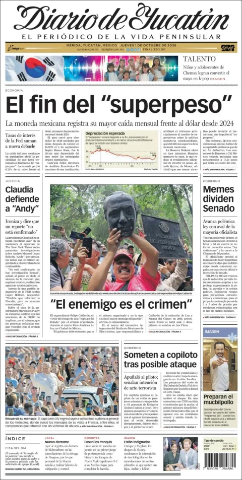 Portada de Diario de Yucatán
