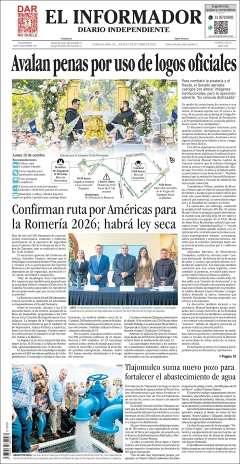 Portada de El Informador