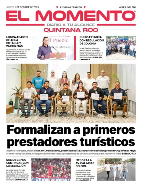 Portada de El Momento Quintana Roo