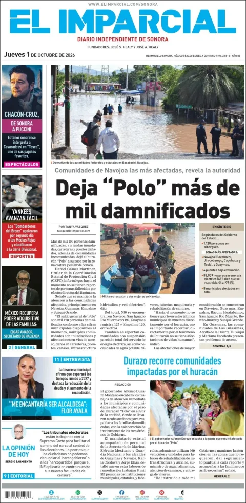 Portada de El Imparcial