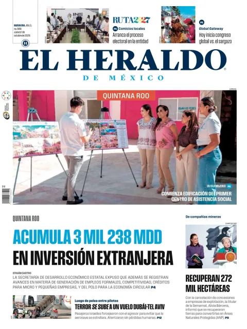 Portada de El Heraldo de Mexico - Quintana Roo