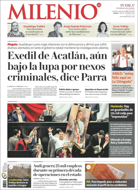 Portada de Milenio Puebla