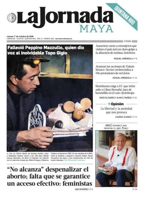 Portada de La Jornada Maya Quintana Roo