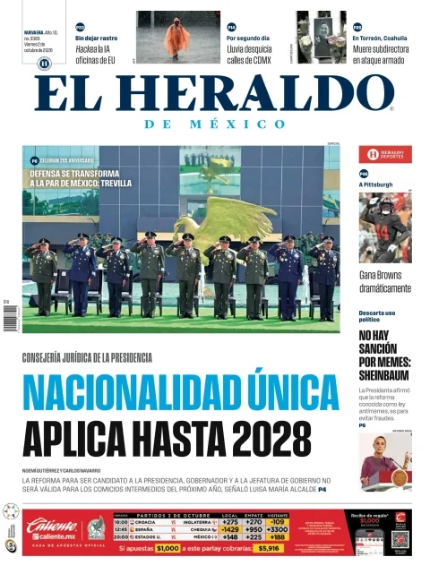 Portada de El Heraldo de Mexico