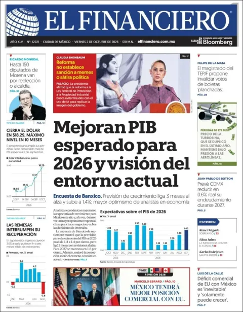 Portada de El Financiero