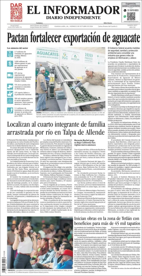 Portada de El Informador