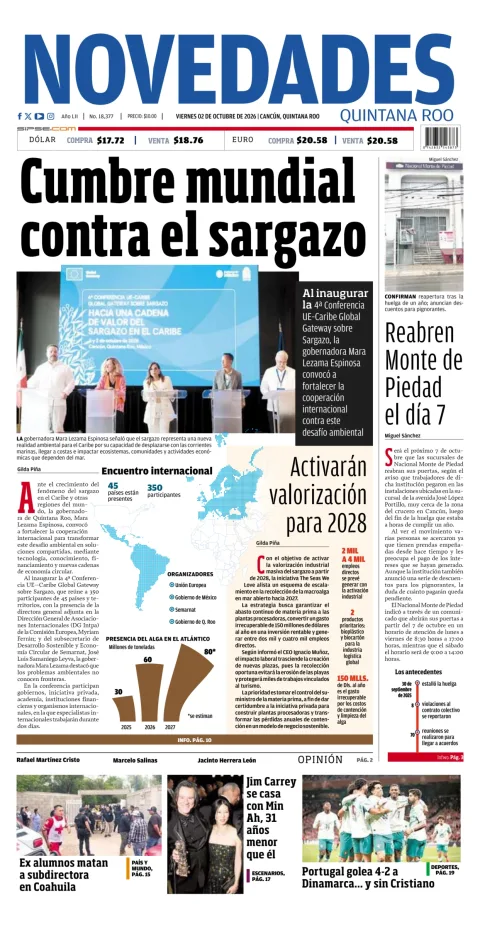 Portada de Novedades Quintana Roo
