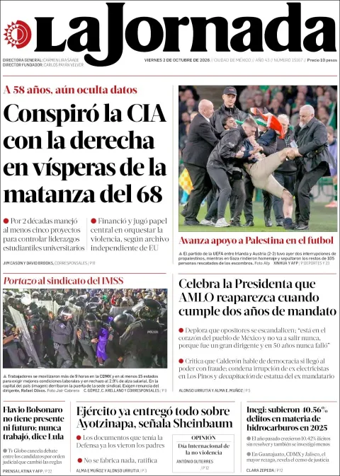 Portada de La Jornada