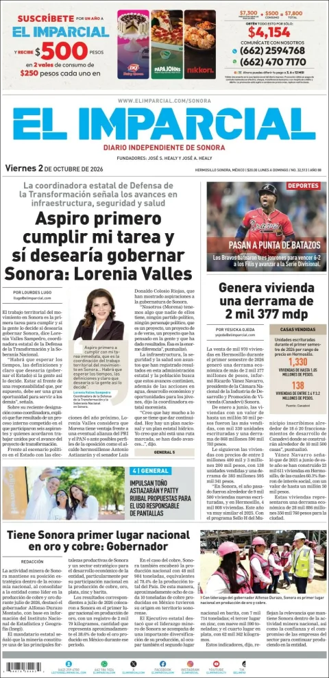 Portada de El Imparcial