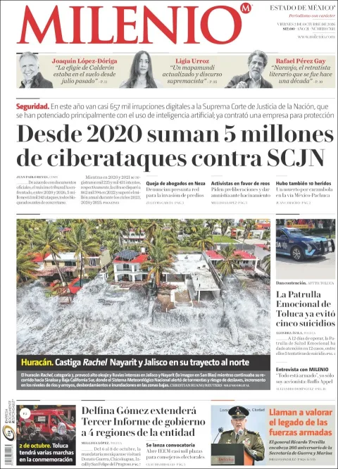 Portada de Milenio Edo de Mexico