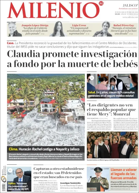 Portada de Milenio Jalisco