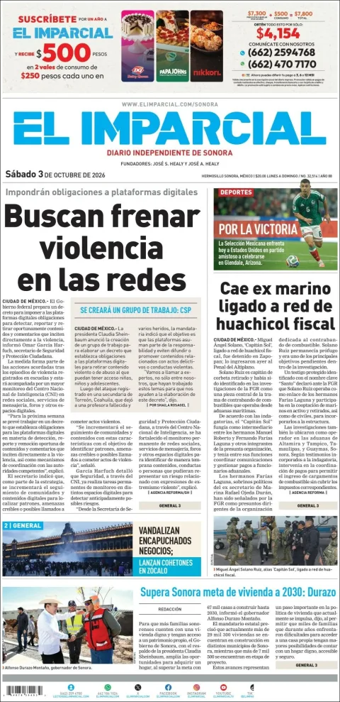 Portada de El Imparcial
