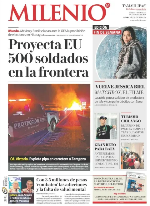 Portada de Milenio Tamaulipas