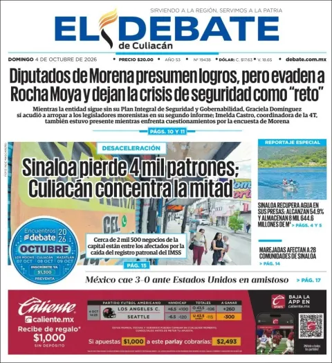 Portada de El Debate de Culiacan