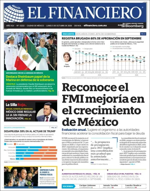 Portada de El Financiero