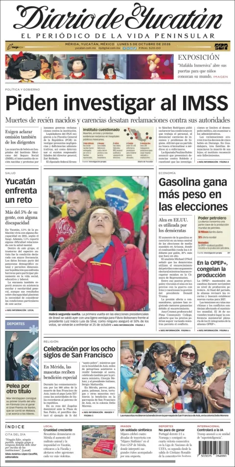 Portada de Diario de Yucatán