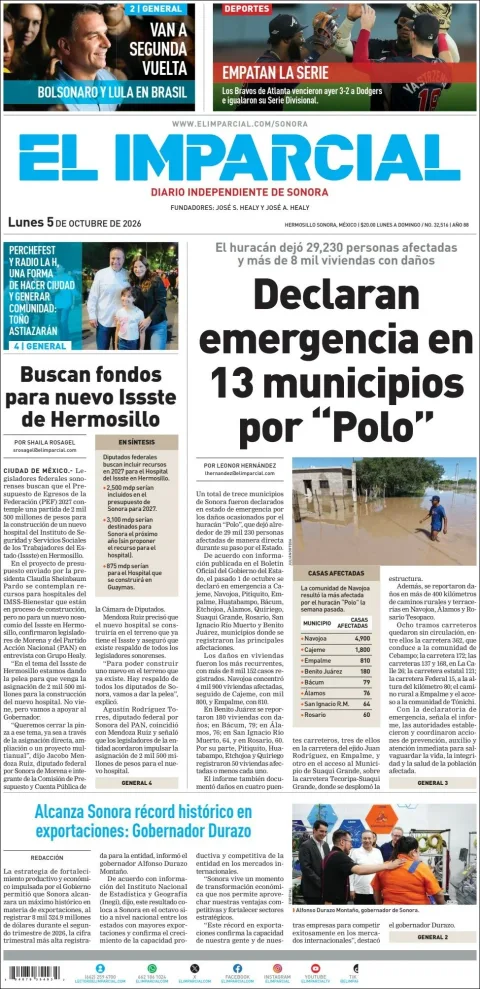 Portada de El Imparcial