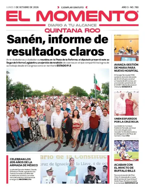 Portada de El Momento Quintana Roo