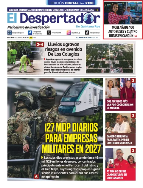 Portada de El Despertador de Quintana Roo