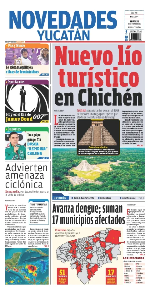 Portada de Novedades Yucatan
