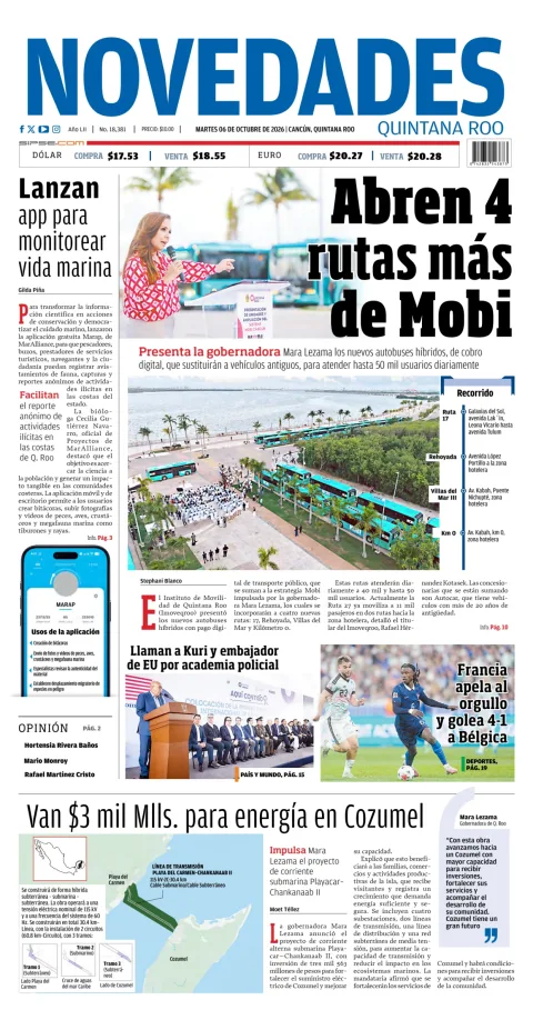Portada de Novedades Quintana Roo