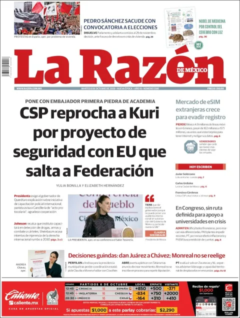 Portada de La Razon