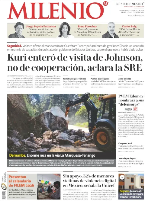 Portada de Milenio Edo de Mexico