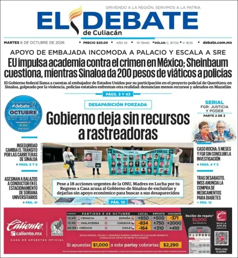 Portada de El Debate de Culiacan