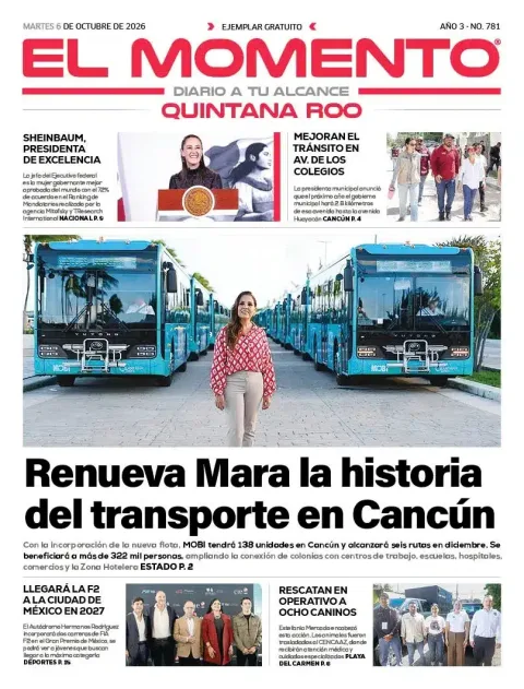 Portada de El Momento Quintana Roo
