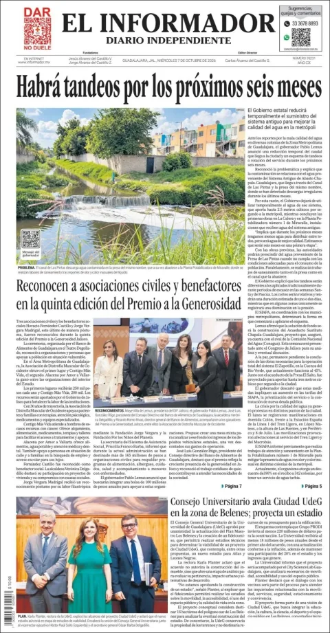 Portada de El Informador
