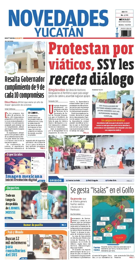 Portada de Novedades Yucatan