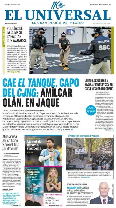 Portada de El Universal