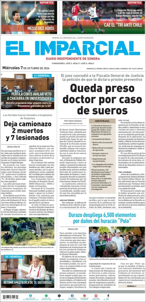 Portada de El Imparcial