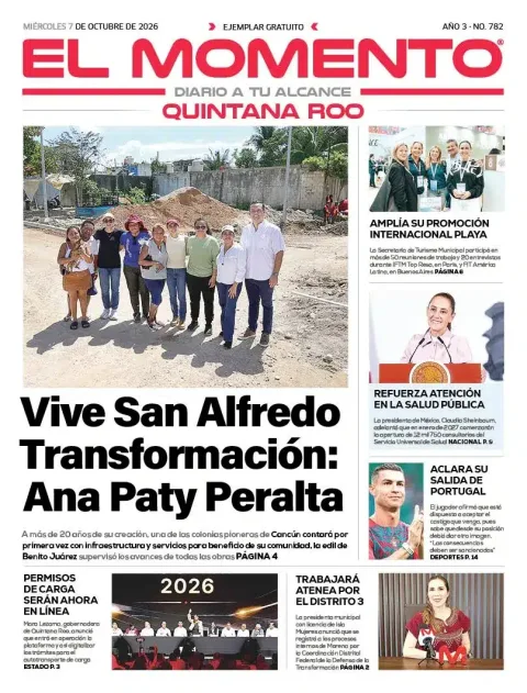 Portada de El Momento Quintana Roo